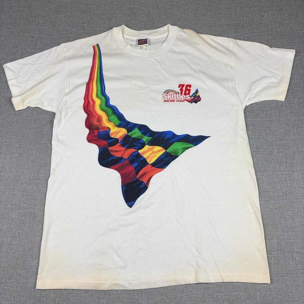 Vintage Planet Mars Skittles Shirt Mens XL‎ White 36 Racing Graphic Tee NASCAR